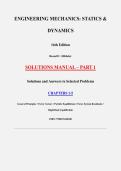 Engineering Mechanics&colon; Statics & Dynamics 16th Edition Solutions Manual &ndash; Part 1 &vert; Chapters 1&ndash;5