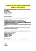 Certification exam practice Questions with &NewLine;Verified Correct Answers