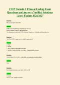  CDIP Domain 1 Clinical Coding Exam Questions and Answers Verified Solutions Latest Update 2026 2027