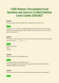CDIP Domain 3 Presentation Exam Questions and Answers Verified Solutions Latest Update 2026 2027