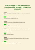 CDFM Module 2 Exam Questions and Answers Verified Solutions Latest Update 2026 2027