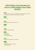 CDFM Module 2 Exam Questions and Answers Verified Solutions Latest Update 2026 2027