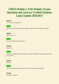 CDFM Module 1 AND Module 3 Exam Questions and Answers Verified Solutions Latest Update 2026 2027