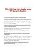 GEOL 1121 Final Exam Douglas Crowe With Complete Solutions
