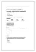 PSYC 255 Experimental Research Methods&comma; Hypothesis Testing&comma;&NewLine;Definitions & Measurement Quiz &vert; 15 Questions and Answers &vert;&NewLine;2026 update - Liberty University &period;