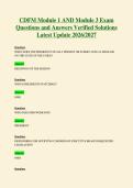 CDFM Module 1 AND Module 3 Exam Questions and Answers Verified Solutions Latest Update 2026 2027