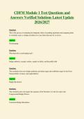 CDFM Module 1 Test Questions and Answers Verified Solutions Latest Update 2026 2027