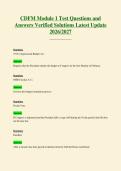  CDFM Module 1 Test Questions and Answers Verified Solutions Latest Update 2026 2027