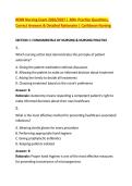 RENR Nursing Exam 2026&sol;2027 &vert; 300&plus; Practice Questions&comma; &NewLine;Correct Answers & Detailed Rationales &vert; Caribbean Nursing 