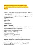 Regional Examination for Nurse Registration &lpar;RENR&rpar; &NewLine;2026&sol;2027 &vert; Complete Exam Prep Questions & Correct &NewLine;Answers 
