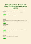 CDFM Module Exam Questions and Answers Verified Solutions Latest Update 2026 2027