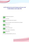 AANP Certification Exam and &lpar;&vert; Questions and Answers with&NewLine;Verified Solutions &vert; Latest Update 2026
