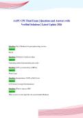 AAPC CPC Final Exam &vert; Questions and Answers with&NewLine;Verified Solutions &vert; Latest Update 2026