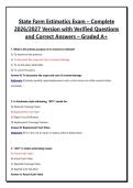State Farm Estimatics Exam &ndash; Complete 2026&sol;2027 Version with Verified Questions and Correct Answers &ndash; Graded A&plus;
