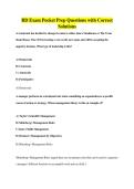 RD Exam Pocket Prep Questions with Correct&NewLine;Solutions