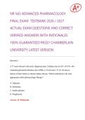 NR 565 ADVANCED PHARMACOLOGY  FINAL EXAM TESTBANK 2026 &sol; 2027  ACTUAL EXAM QUESTIONS AND CORRECT  VERIFIED ANSWERS WITH RATIONALES  100&percnt; GUARANTEED PASS&excl;&excl; CHAMBERLAIN  UNIVERSITY LATEST VERSION