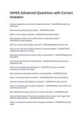 IAHSS Advanced Questions with Correct Answers