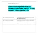 Intro to Nursing Exam Questions&colon; Nursing Education&comma; Professional Roles&comma; Patient Advocacy&comma; Leadership&comma; Evidence-Based Practice&comma; Clinical Skills & Healthcare Team &ndash; A&plus; Graded Answers &ndash; Updated 2026&sol;2027 &ndash; Instant Download
