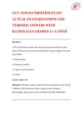 GCU NUR 634 MIDTERM EXAM &sol;  ACTUAL EXAM QUESTIONS AND  VERIFIED ANSWERS WITH  RATIONALES GRADED A&plus; LATEST