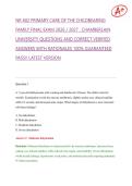 NR 602 PRIMARY CARE OF THE CHILDBEARING  FAMILY FINAL EXAM 2026 &sol; 2027 &comma; CHAMBERLAIN  UNIVERSITY QUESTIONS AND CORRECT VERIFIED  ANSWERS WITH RATIONALES 100&percnt; GUARANTEED  PASS&excl;&excl; LATEST VERSION