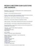 MCB2010 MIDTERM EXAM QUESTIONS AND ANSWERS