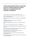 IAHSS SUPERVISOR FINAL EXAM 2025 &lpar;ACTUAL EXAM&rpar; COMPLETE EXAM WITH ALL 55 QUESTIONS AND CORRECT ANSWERS&NewLine;&NewLine;