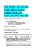 2026&sol;2027 The Elite Universal Test Bank&colon; Maine School Bus &lpar;S&rpar; Endorsement Mastery &lpar;Q&A &plus; In-Depth Rationales&rpar;