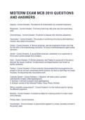 MIDTERM EXAM MCB 2010 QUESTIONS AND ANSWERS