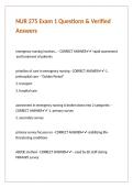 NUR 275 Exam 1 Questions & Verified Answers