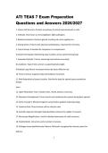 ATI TEAS 7 EXAM PREPARATION QUESTIONS AND ANSWERS 2026&sol;2027