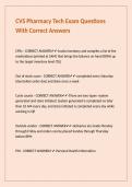 CVS Pharmacy Tech Exam Questions With Correct Answers