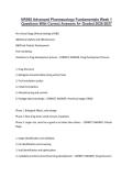 NR565 Advanced Pharmacology Fundamentals Week 1 Questions With Correct Answers A&plus; Graded 2026-2027