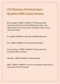 CVS Pharmacy Technician Exam Questions With Correct Answers