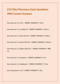 CVS Ohio Pharmacy Exam Questions With Correct Answers