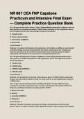 NR 667 CEA FNP Capstone Practicum and Intensive Final Exam &mdash; Complete Practice Question Bank
