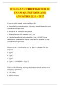 WILDLAND FIREFIGHTER 1C &NewLine;EXAM QUESTIONS AND &NewLine;ANSWERS 2026 - 2027