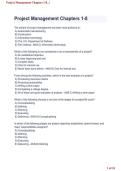 Project Management Chapters 1&ndash;8 &vert; Study Guide&comma; Practice Questions&comma; Answers & Exam Review 2026&sol;2027