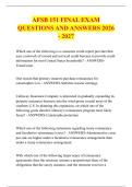 AFSB 151 FINAL EXAM &NewLine;QUESTIONS AND ANSWERS 2026 - 2027 
