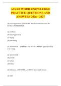 ASVAB WORD KNOWLEDGE &NewLine;PRACTICE QUESTIONS AND &NewLine;ANSWERS 2026 - 2027 