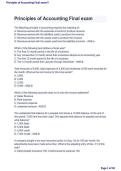 Principles of Accounting Final Exam &vert; Study Guide&comma; Practice Questions&comma; Answers & Exam Review 2026&sol;2027