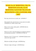 MASS 2A-1C HOISTING&comma; MA 2A &NewLine;HOISTING EXAM&comma; 2A&sol;1C &NewLine;HOISTING LICENSE MA EXAM &NewLine;QUESTIONS AND ANSWERS 2026 - 2027