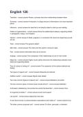 English 126 2026&sol;2027 &vert; Study Guide&comma; Practice Questions & Exam Review
