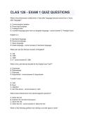 CLAS 126 Exam 1 Quiz Questions 2026&sol;2027 &vert; Study Guide&comma; Practice Questions & Answers &vert; Exam Review