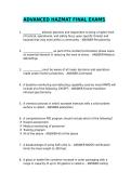 ADVANCED HAZMAT FINAL EXAMS WITH CORRECT ANSWERS 