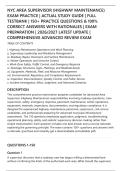 NYC AREA SUPERVISOR &lpar;HIGHWAY MAINTENANCE&rpar;&NewLine;EXAM PRACTICE &vert; ACTUAL STUDY GUIDE &vert; FULL&NewLine;TESTBANK &vert; 150&plus; PRACTICE QUESTIONS & 100&percnt;&NewLine;CORRECT ANSWERS WITH RATIONALES &vert; EXAM&NewLine;PREPARATION &vert; 2026&sol;2027 LATEST UPDATE &vert;&NewLine;COMPREHENSIVE ADVANCED REVIEW EXAM