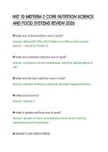NST 10 MIDTERM 2 CORE NUTRITION SCIENCE&NewLine;AND FOOD SYSTEMS REVIEW 2026&NewLine;