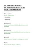 NST 10 MIDTERM 2 HIGH-YIELD&NewLine;MACRONUTRIENTS&comma; DIGESTION&comma; AND&NewLine;METABOLISM SUMMARY 2026