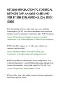 NST2602 INTRODUCTION TO STATISTICAL&NewLine;METHODS DATA ANALYSIS CASES AND&NewLine;STEP BY STEP EXPLANATIONS 2026 STUDY&NewLine;GUIDE