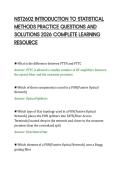 NST2602 INTRODUCTION TO STATISTICAL&NewLine;METHODS PRACTICE QUESTIONS AND&NewLine;SOLUTIONS 2026 COMPLETE LEARNING&NewLine;RESOURCE&NewLine;NST2602 INTRODUCTION TO STATISTICAL&NewLine;METHODS PRACTICE QUESTIONS AND&NewLine;SOLUTIONS 2026 COMPLETE LEARNING&NewLine;RESOURCE&NewLine;