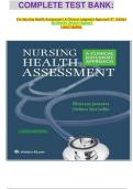 COMPLETE TEST BANK&colon;&NewLine;&NewLine;&NewLine;For Nursing Health Assessment A Clinical Judgment Approach 5th Edition&NewLine; By Sharon Jensen &lpar;Author&rpar; &NewLine;Latest Update&period;&NewLine;